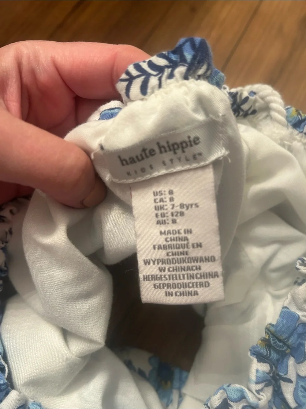 Haute Hippie White and Blue Floral Kids Matching Set